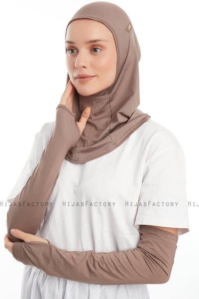 Bayda - Pro Sport Hijab Set Taupe Foncé
