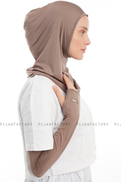 Bayda - Pro Sport Hijab Set Taupe Foncé