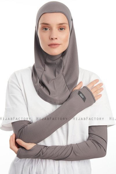 Bayda - Pro Sport Hijab Set Gris Foncé