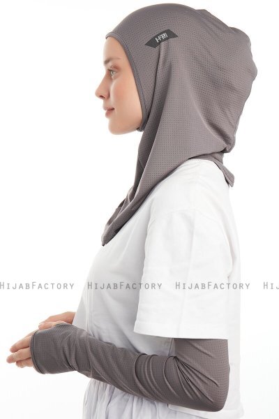 Bayda - Pro Sport Hijab Set Gris Foncé
