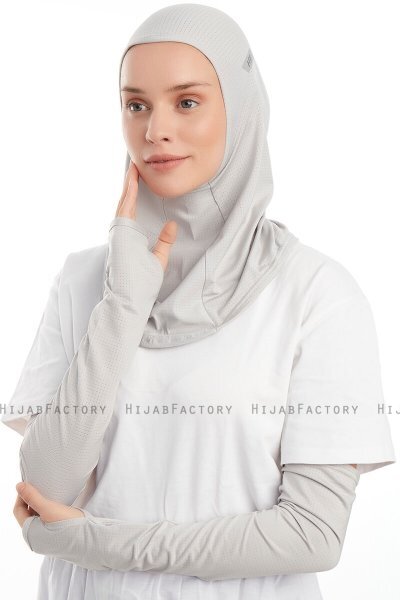 Bayda - Pro Sport Hijab Set Gris Clair