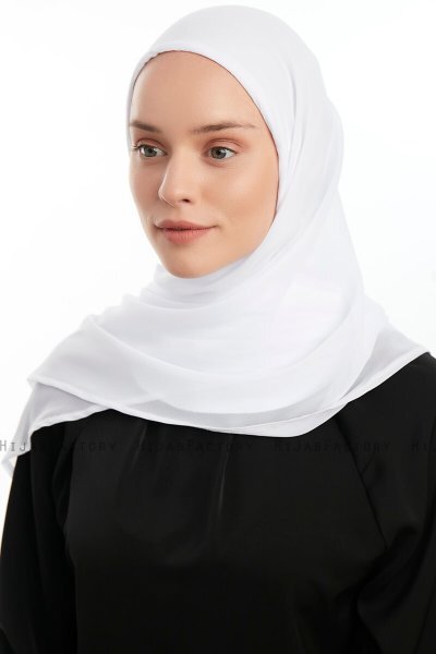 Eylem - Hijab Chiffon One Piece Blanc