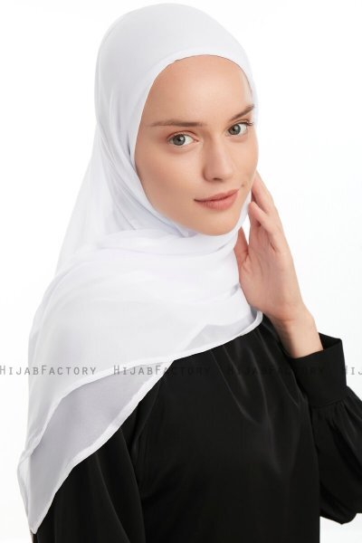 Eylem - Hijab Chiffon One Piece Blanc