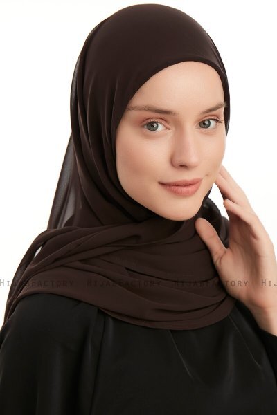 Eylem - Hijab Chiffon One Piece Marron