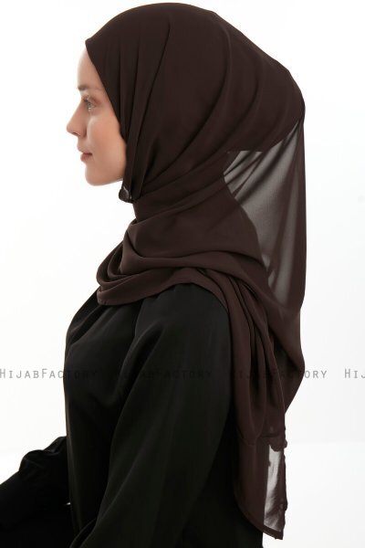 Eylem - Hijab Chiffon One Piece Marron