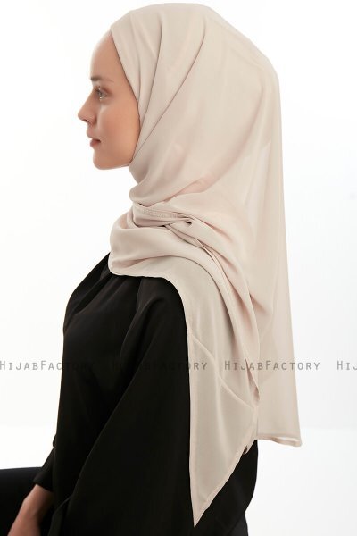 Eylem - Hijab Chiffon One Piece Beige