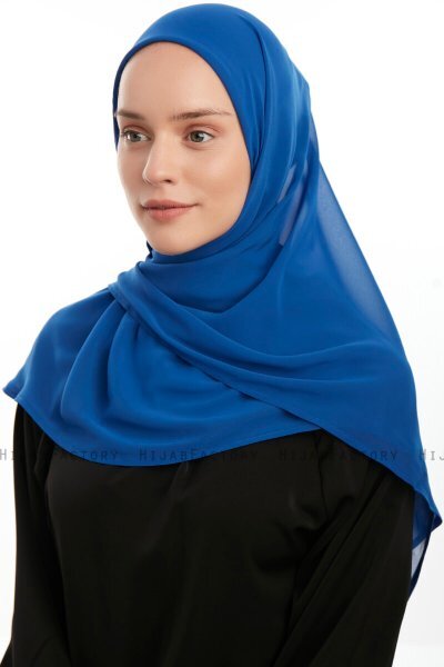 Eylem - Hijab Chiffon One Piece Bleu
