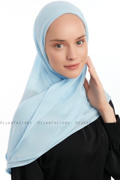 Eylem - Hijab Chiffon One Piece Bleu Clair