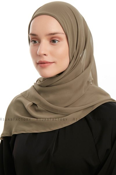 Eylem - Hijab Chiffon One Piece Olive Verte