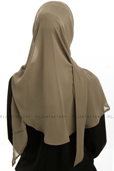 Eylem - Hijab Chiffon One Piece Olive Verte