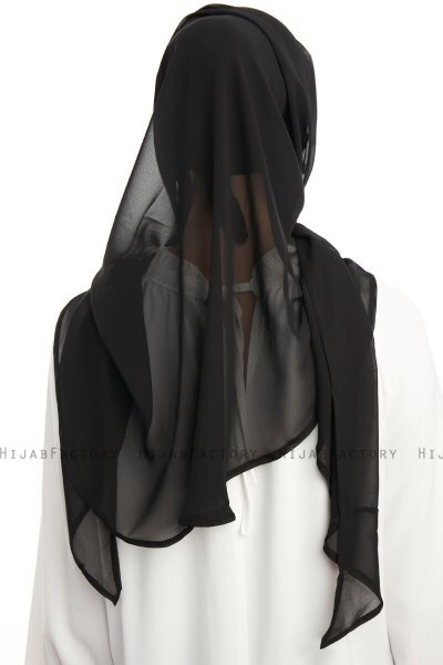 Sahar - Hijab Chiffon One Piece Noir