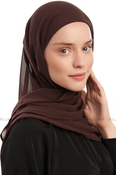 Sahar - Hijab Chiffon One Piece Marron