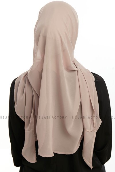 Sahar - Hijab Chiffon One Piece Taupe Clair