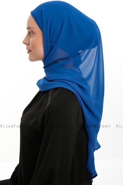 Sahar - Hijab Chiffon One Piece Bleu