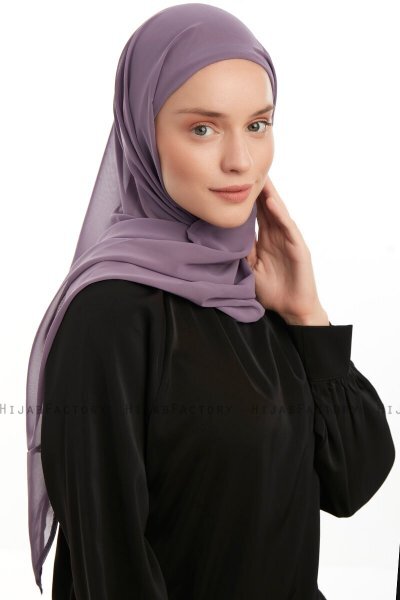 Sahar - Hijab Chiffon One Piece Violet Foncé
