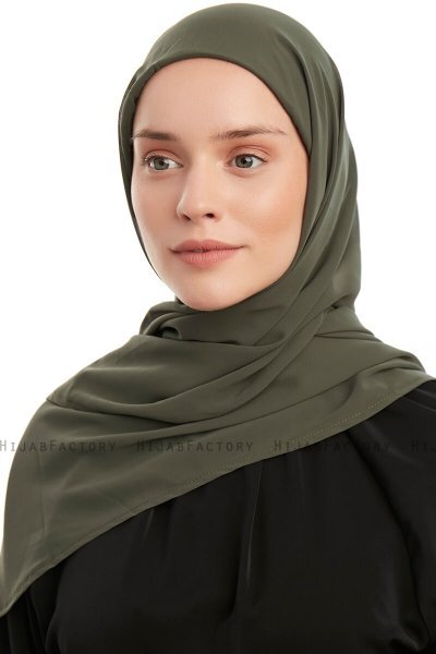 Sahar - Hijab Chiffon One Piece Kaki