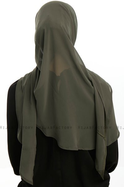 Sahar - Hijab Chiffon One Piece Kaki