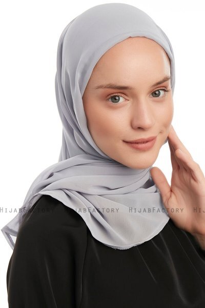 Sahar - Hijab Chiffon One Piece Gris Clair