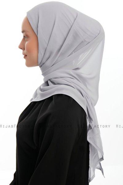 Sahar - Hijab Chiffon One Piece Gris Clair