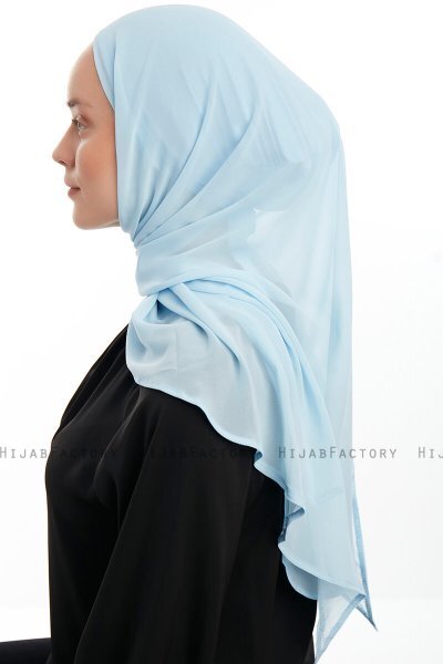 Sahar - Hijab Chiffon One Piece Bleu Clair