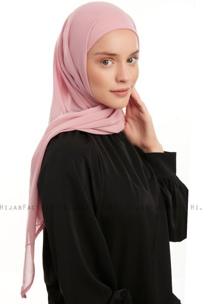 Sahar - Hijab Chiffon One Piece Rose Foncé