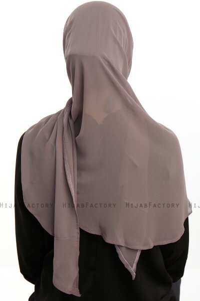 Sahar - Hijab Chiffon One Piece Steel Grey