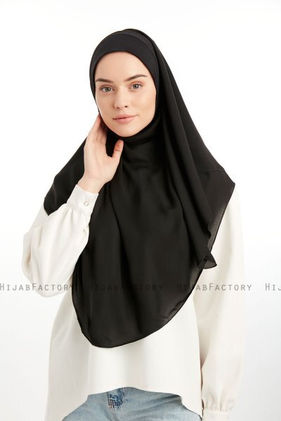 Bengi - Micro Krep Turban Hijab Noir