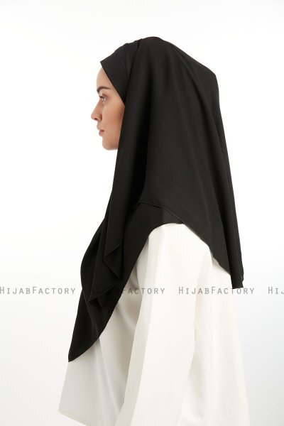 Bengi - Micro Krep Turban Hijab Noir