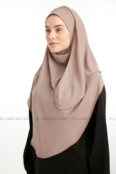 Bengi - Micro Krep Turban Hijab Taupe Foncé