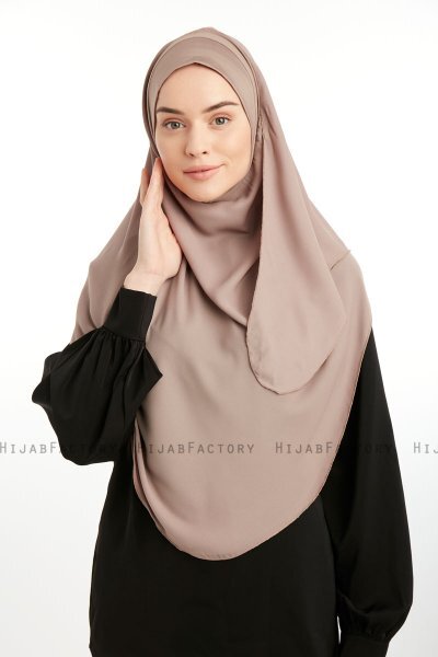 Bengi - Micro Krep Turban Hijab Taupe Foncé