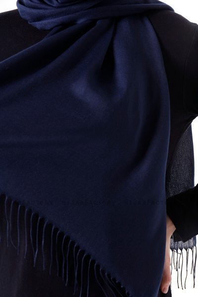 Demet - Hijab Pashmina Bleu Marin