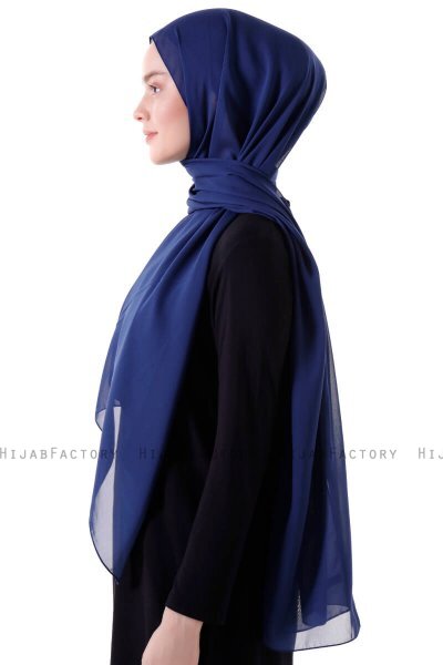 Hadise - Hijab Chiffon Bleu Marin