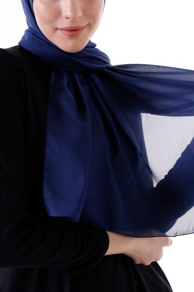 Hadise - Hijab Chiffon Bleu Marin