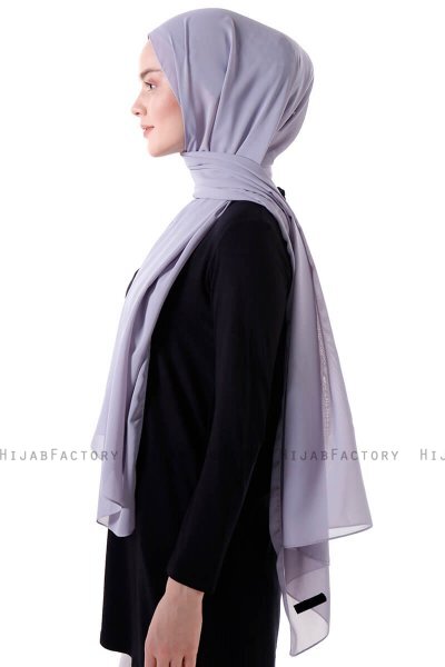 Hadise - Hijab Chiffon Gris Clair