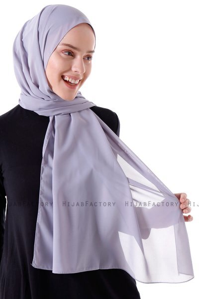 Hadise - Hijab Chiffon Gris Clair