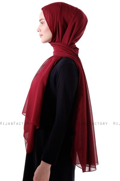 Hadise - Hijab Chiffon Bordeaux Foncé