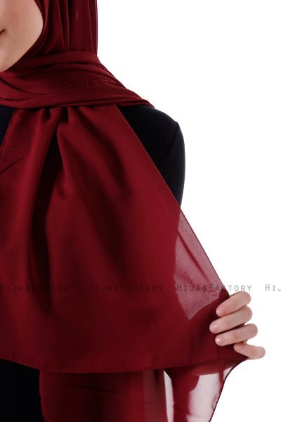 Hadise - Hijab Chiffon Bordeaux Foncé