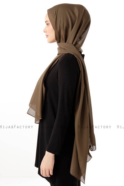 Hadise - Hijab Chiffon Kaki Foncé