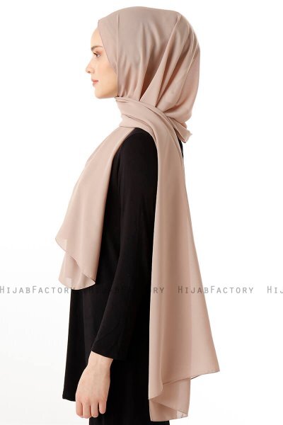 Hadise - Hijab Chiffon Beige Fonce