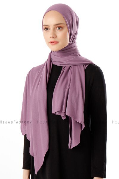 Neylan - Hijab Violet Foncé Basique En Jersey
