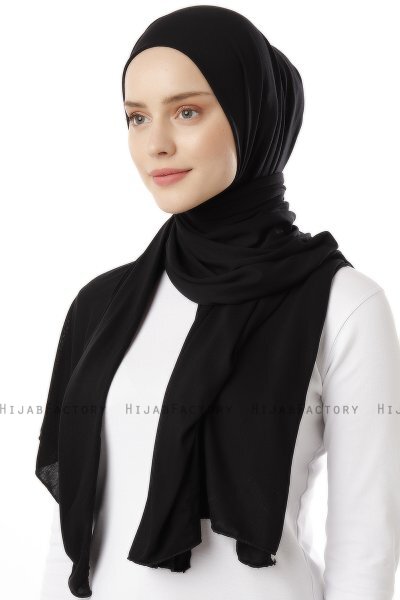 Neylan - Hijab Noir Basique En Jersey