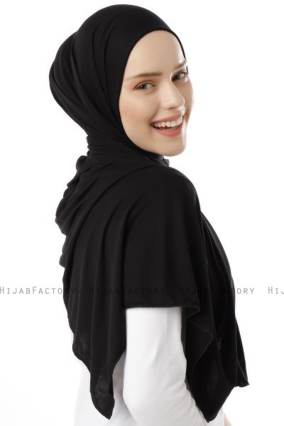 Neylan - Hijab Noir Basique En Jersey