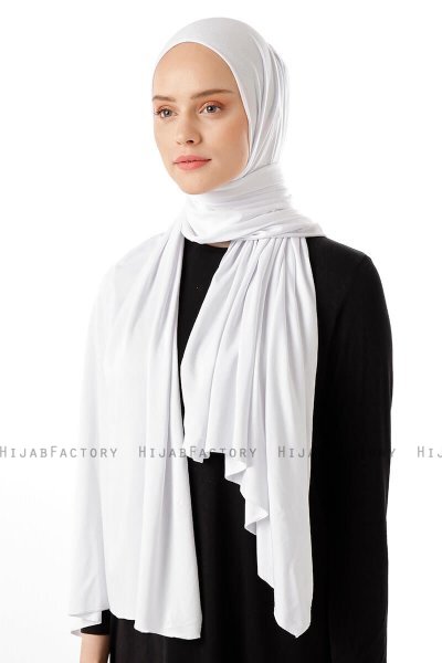 Neylan - Hijab Blanc Basique En Jersey