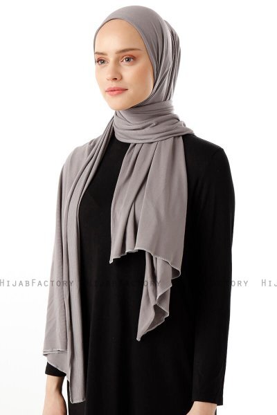 Neylan - Hijab Gris Basique En Jersey