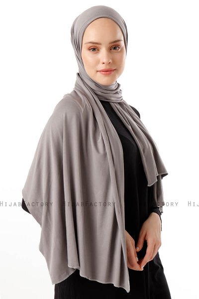 Neylan - Hijab Gris Basique En Jersey