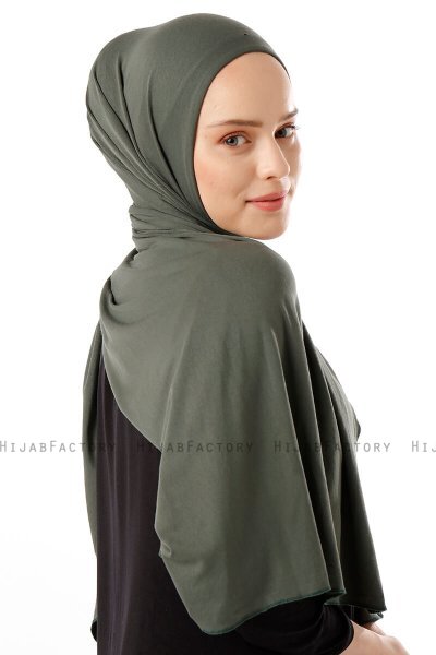 Neylan - Hijab Kaki Foncé Basique En Jersey