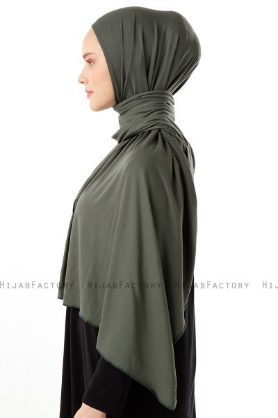 Neylan - Hijab Kaki Foncé Basique En Jersey