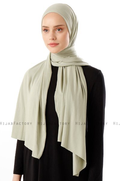 Neylan - Hijab Vert Clair Basique En Jersey
