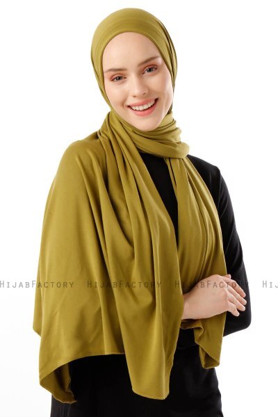 Neylan - Hijab Olive Verte Basique En Jersey