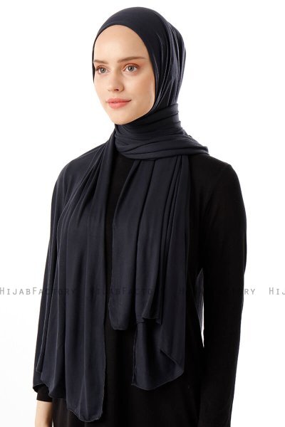 Neylan - Hijab Bleu Marin Foncé Basique En Jersey